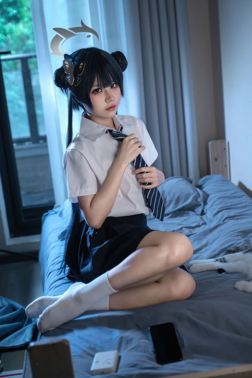 清水凪 - No.001 蔚蓝档案·龙华妃咲 JK [52P-526MB] tg@simisebaisi 【丝足阁】012.webp